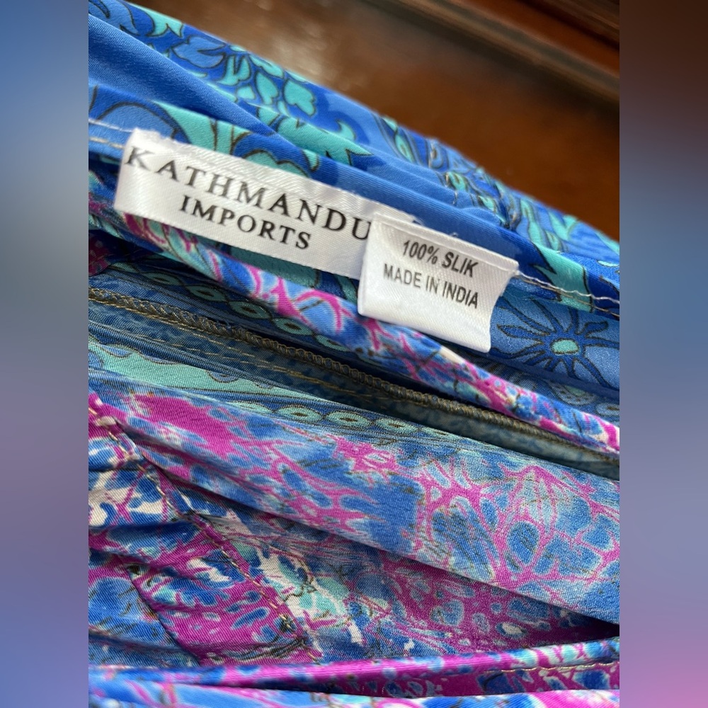 Kathmandu Imports Silk Maxi Halter Dress. EUC. Medium/Large. - Picture 8 of 9
